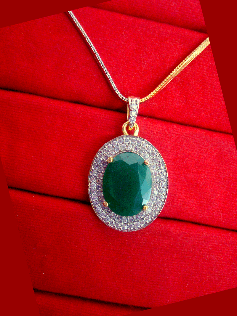 ZR34 Daphne Fascinating Zircons Emerald Pendant Special Gift For WIfe