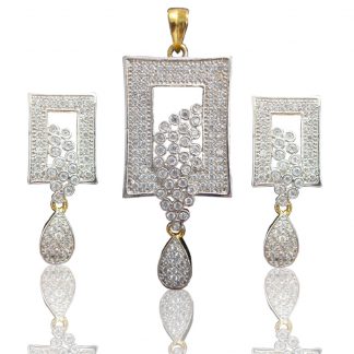 Daphne Bazaar Rectangular shapped Pendant and Earrings