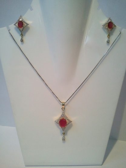 Ruby AD Pendant and Earrings