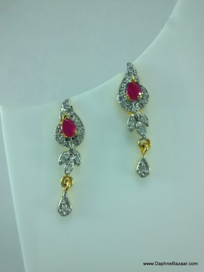 AD Ruby Flower Earrings