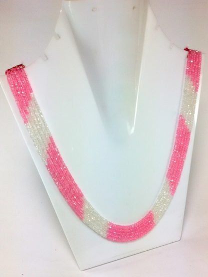 CZ Pink White Strings 5 Layers