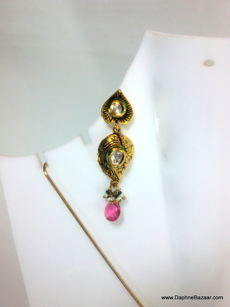 Kundan Earrings Pink Shade