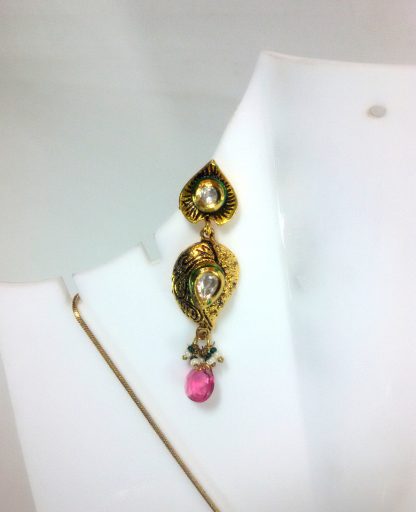 Kundan Earrings Pink Shade