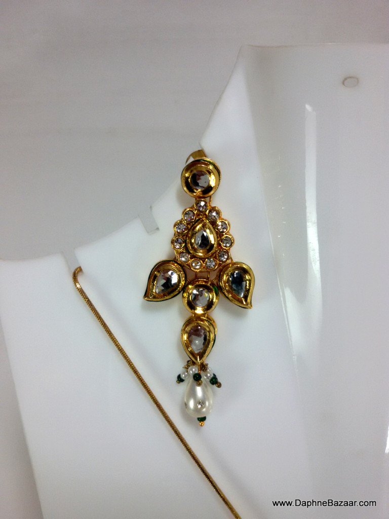 Kundan Earrings with Pearls Droplet