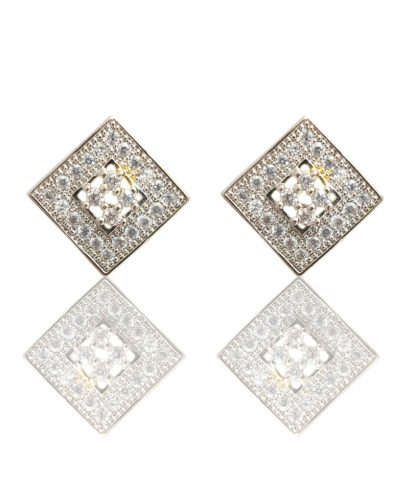 Square shaped American Diamond Earrings