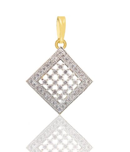 Square shaped American Diamond Pendant