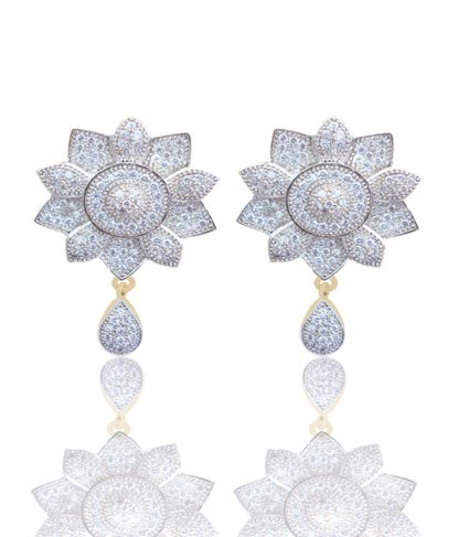 Daphne Bazaar Amercian Diamond Flower earrings