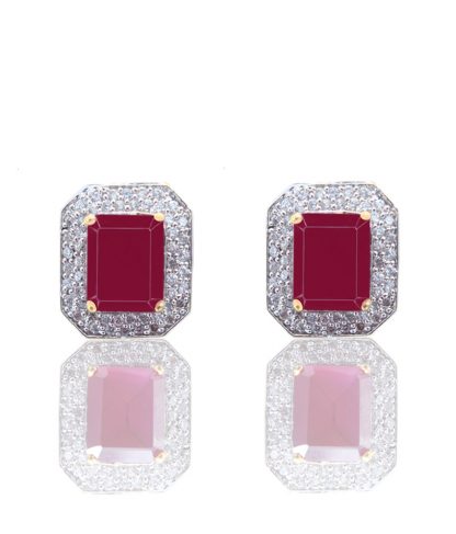 Ruby Shade American Diamond Earrings