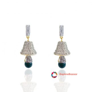 American Diamond Green Jhumki