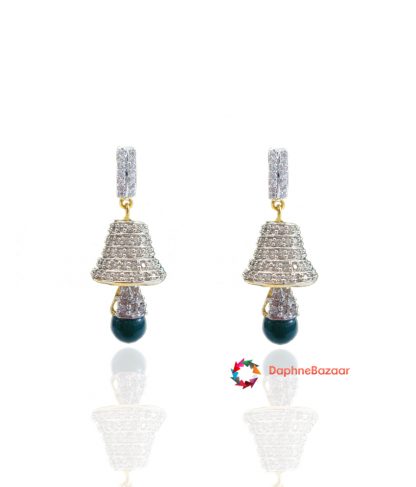 American Diamond Green Jhumki