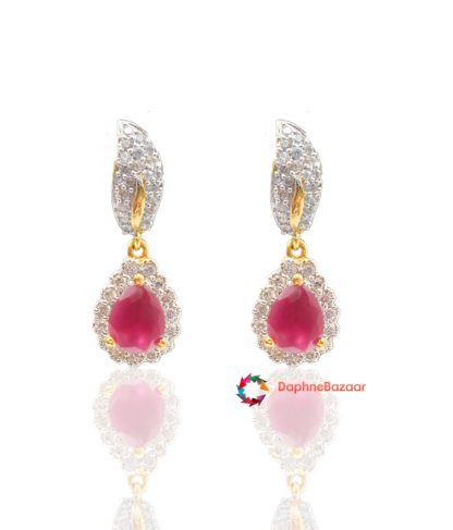 American Diamond Ruby look Earrings