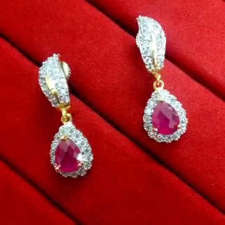 Daphne Sparkling Pink Zircon Studded Earrings for Women, Best Gift For Your Love