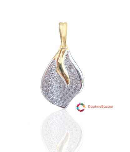 Designer American Diamond Leaf Pendant