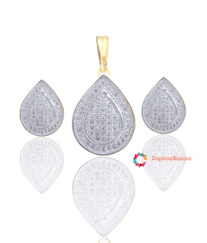 Designer American Diamond Pendant and Earrings