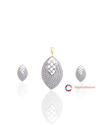 Designer Art American Diamond Earrings and Pendant