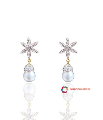 Designer Star Earrings Pearl Droplet