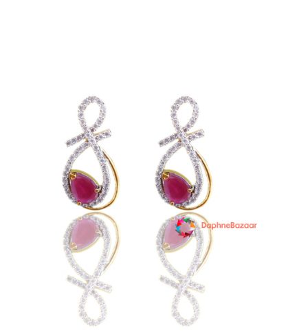 Ruby American Diamond Earrings