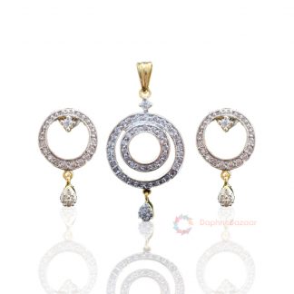 American Diamonds Round Shape Earrings and Pendant