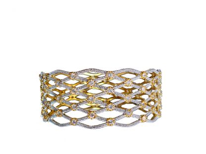 Daphne Bangle Band AD with Rhodium finish for Women