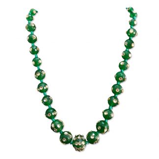 Daphne Green Onyx Kundan Kantha Necklace for Women