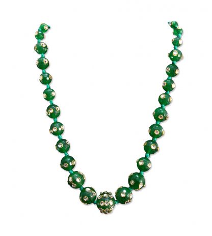 Daphne Green Onyx Kundan Kantha Necklace for Women