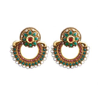 Daphne Green Shade Polki Earring for women