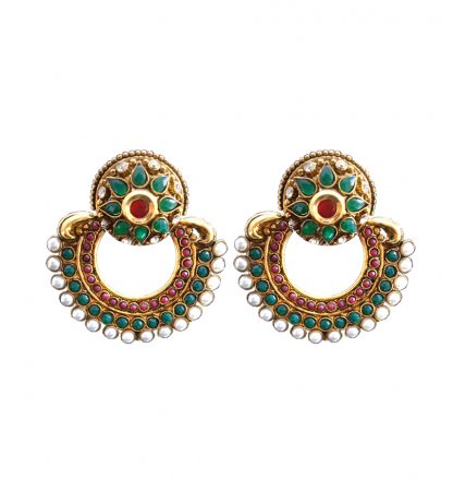 Daphne Green Shade Polki Earring for women