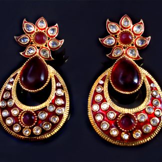 Daphne Kundan Mena Ruby Polki Earrings for women