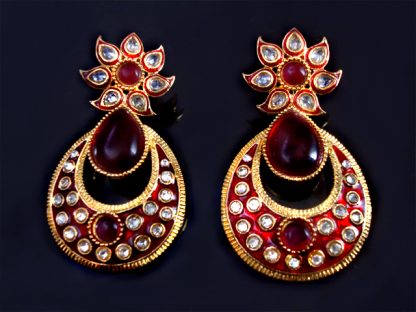 Daphne Kundan Mena Ruby Polki Earrings for women