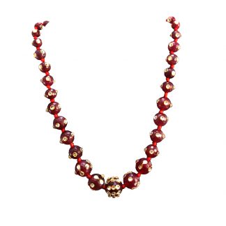 Daphne Maroon Onyx Kundan Kantha Necklace for Women