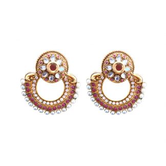 Daphne Ruby Shade Polki Earrings for women