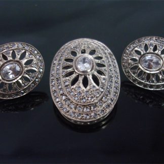 Daphne Silver Diamond Pendant Earrings for Women