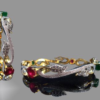 Daphne Studded Ruby Emerald Bangle for women