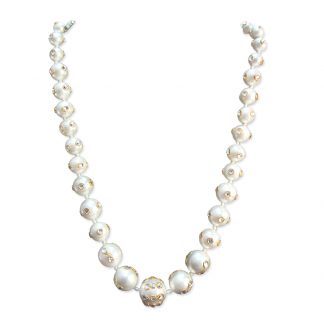 Daphne White Shell Pearl Kantha Necklace for Women