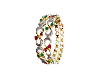 Ruby Emerald Designer Bangle