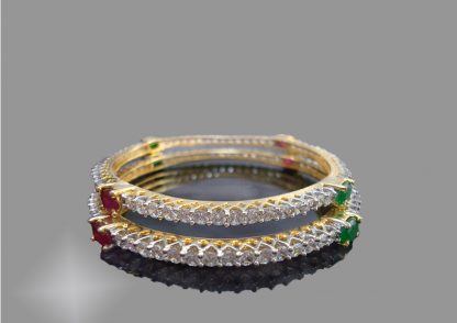 Ruby Emerald Sleek Designer Bangle