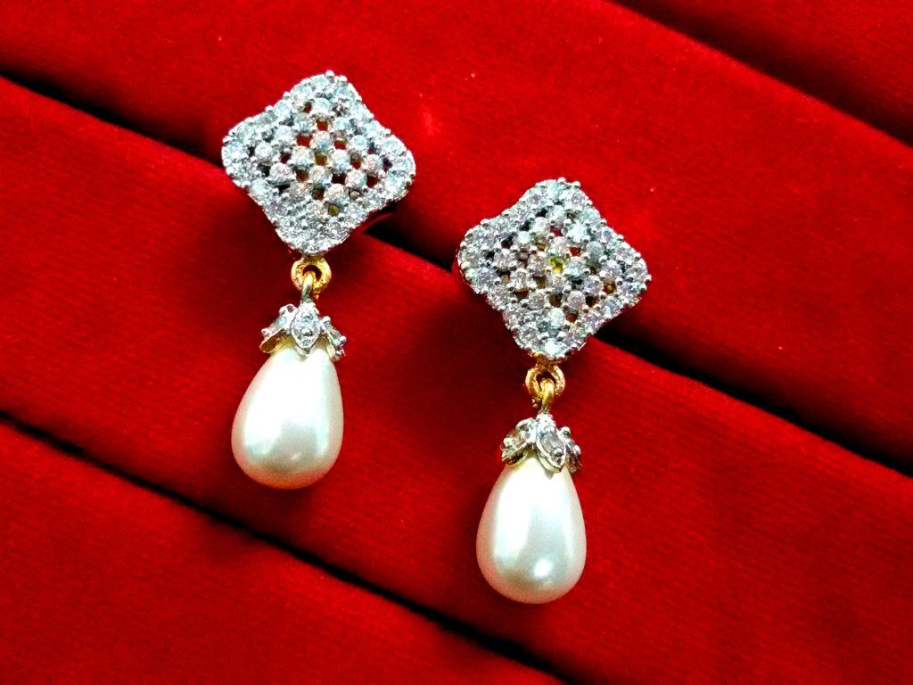 Daphne Diamond White Pearl Droplet for Women
