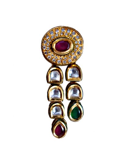 Daphne Multi color Kundan Earrings for Women Close up