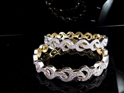 Daphne Sparkling AD studded Bangles, curvy design, best Gift for Wife