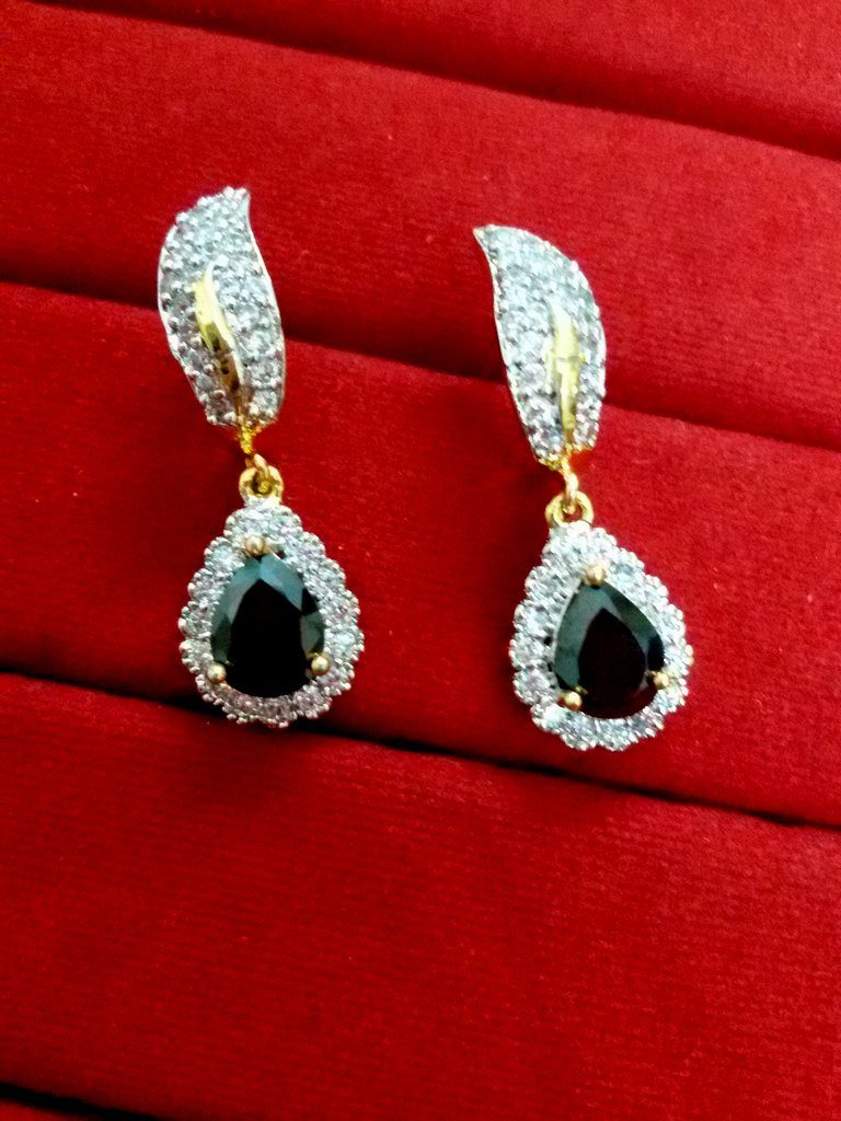 Daphne Sparkling Zircon Black Shade earrings for Women, Best Anniversary Gift