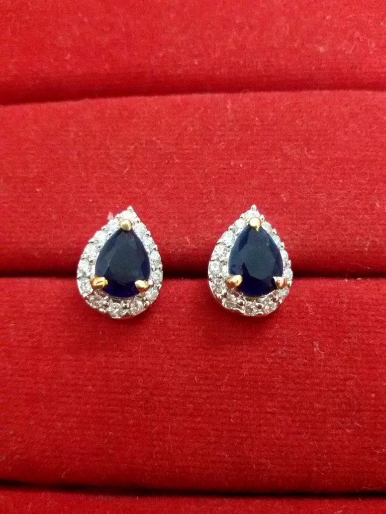 Daphne Blue Sapphire Shade AD Earrings