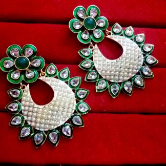 Daphne Green Mena Kundan Earrings with pearls for women, beautiful gift for wife