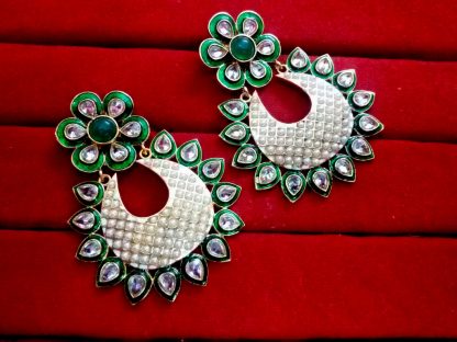 Daphne Green Mena Kundan Earrings with pearls for women, beautiful gift for wife