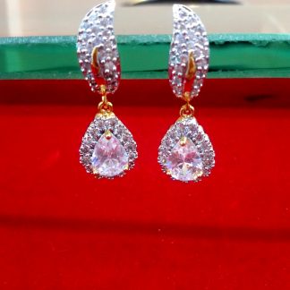 Daphne Sparkling American Diamond Earrings - Diamond cut AD