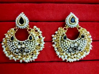 Daphne Wedding Earrings collection for women White Pearls and Sparkle For Gift Close up View
