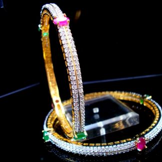 Daphne AD Studded Ruby Emerald Bangle for women