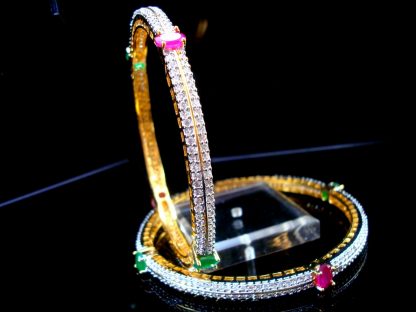 Daphne AD Studded Ruby Emerald Bangle for women