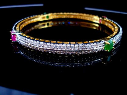 Daphne AD Studded Ruby Emerald Bangle for women