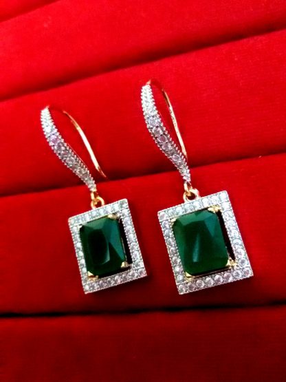 Daphne Party Wear Emerald CZ Hanging for women, Best Gift