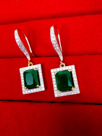 Daphne Party Wear Emerald CZ Hanging for women, Best Gift to Wife